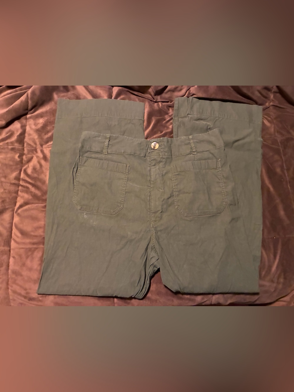 Maeve brand, Green Wide-Leg Pants, The Colette, size 34t